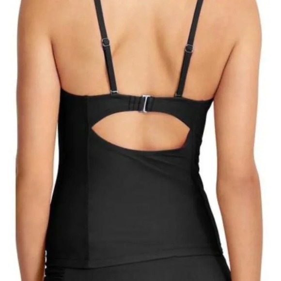 Athleta Size 32D Black KAIMANA Wired Tankini Swim Top NEW! - Picture 2 of 6